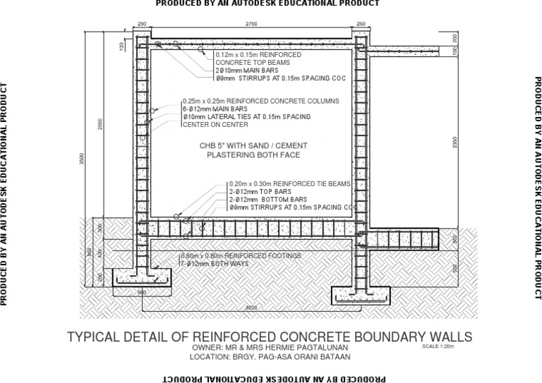 CHB Concrete Fence Design Details | PDF