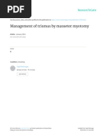 Management of Trismus by Masseter Myotomy: January 2014