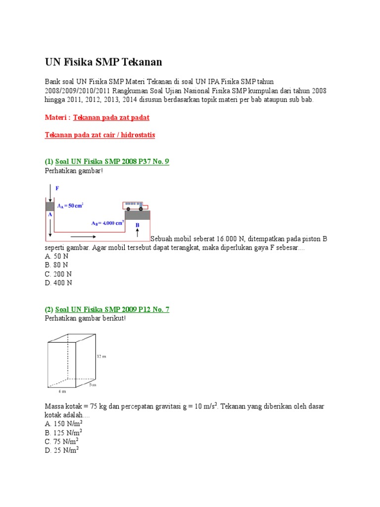 Bank Un Fisika Smp Skl