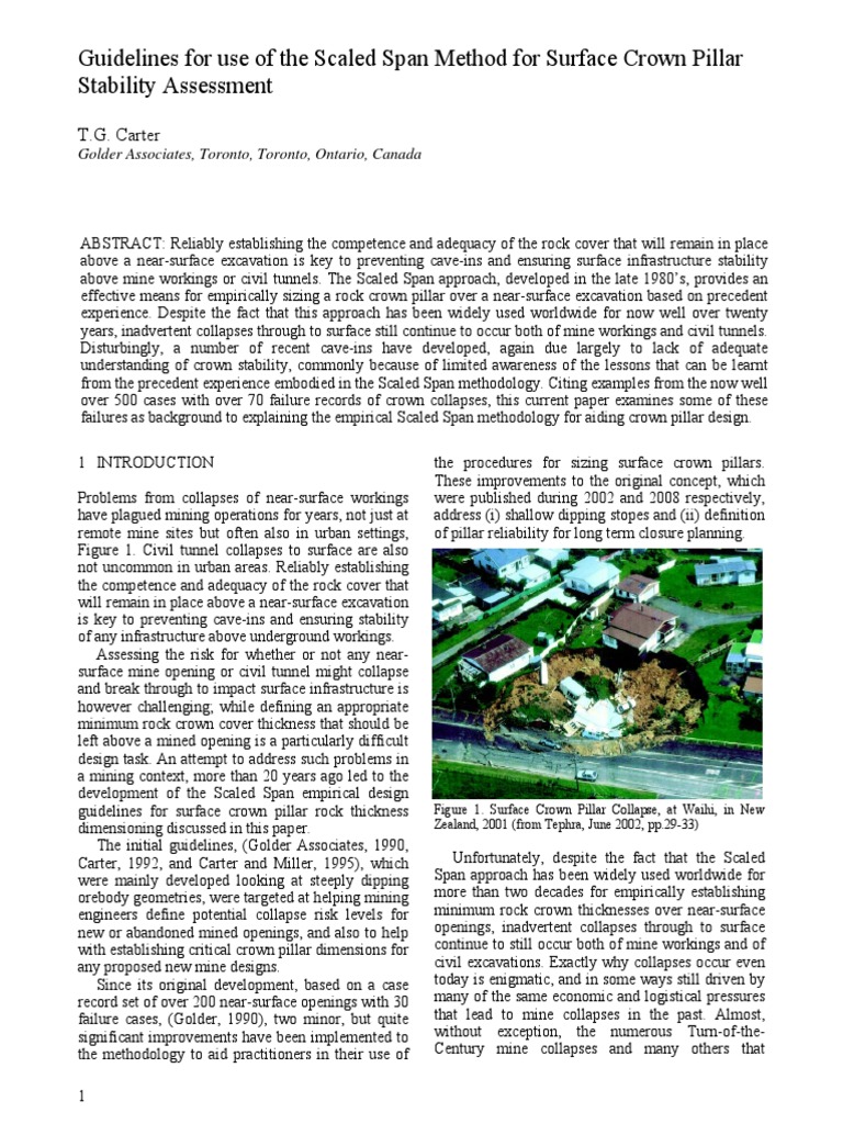 Guidelines For Use of The Scaled Span Method PDF | PDF | Mining | Fault ...