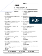 Esl Topics Quiz Frequency Adverbs