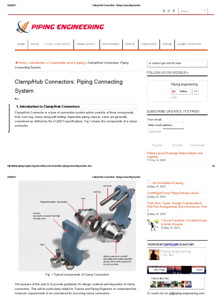 Clamp_Hub Connectors_ Piping Connecting System Pipe (Fluid Conveyance