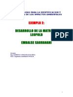 Ejemplo 2 Matriz de Leopold Embalse Saguanani