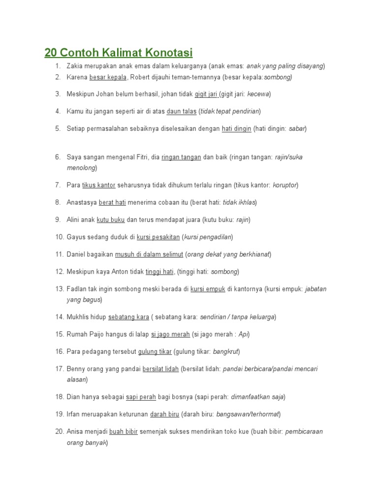 Contoh Konotasi Dan Denotasi