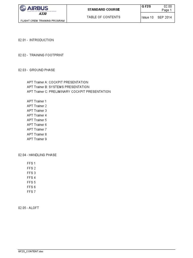 A330 Flight Crew Training Overview | PDF