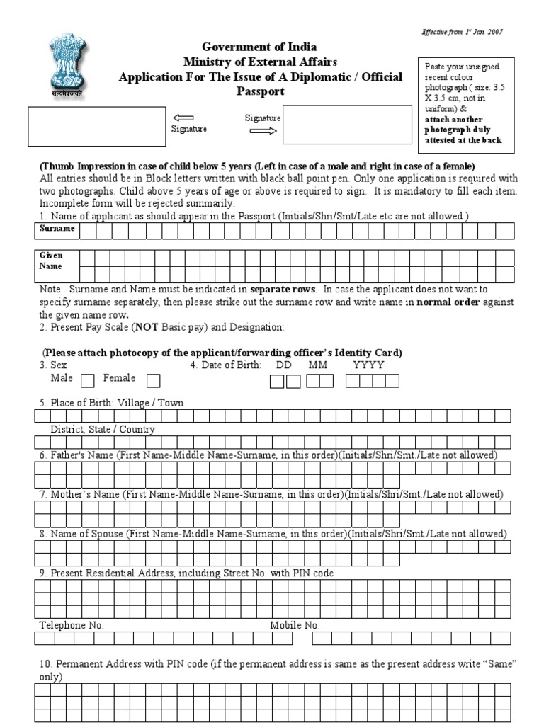 Official Diplomat Passport Identity Document