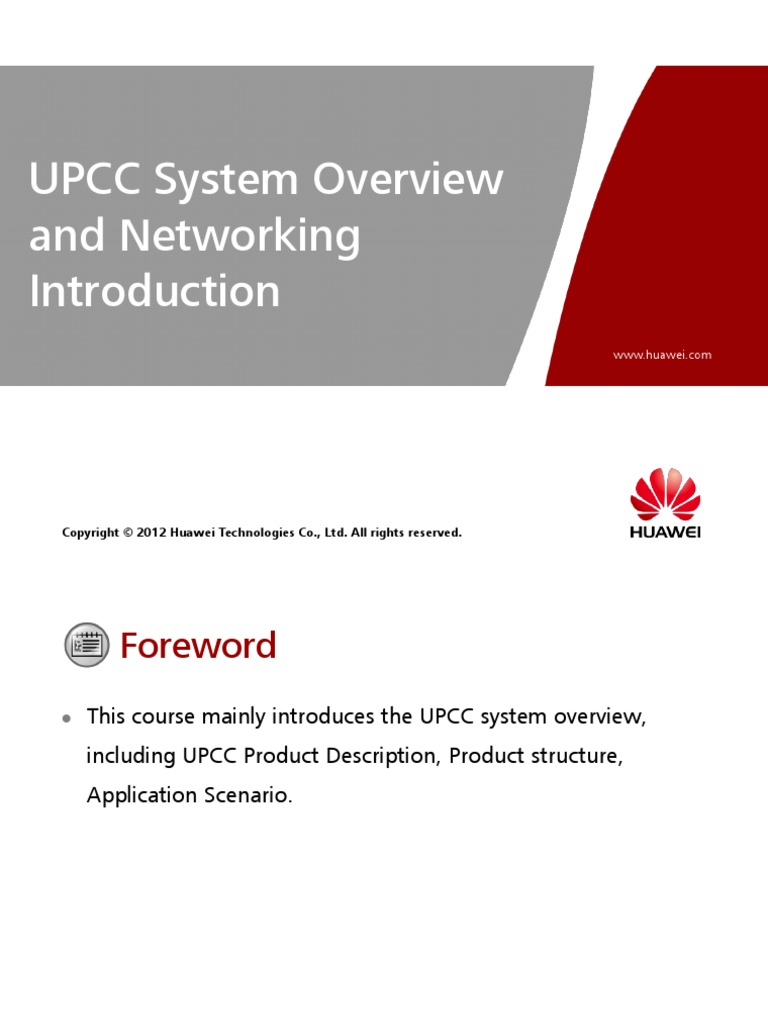 01-OWR571101 UPCC System Overview and Networking Introduction ISSUE1.00 ...