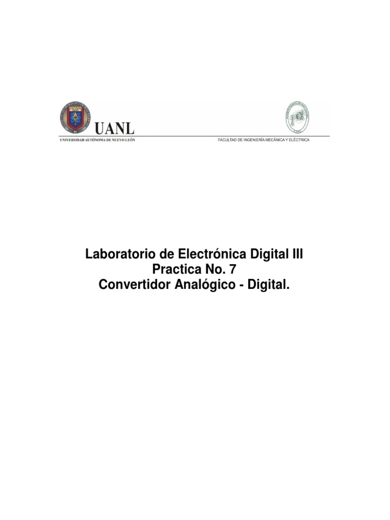 Practica 7 Convertidor Analogico Digital Pdf Microcontrolador