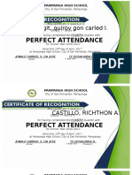 Template Certificateof Perfect Attendance Jonald