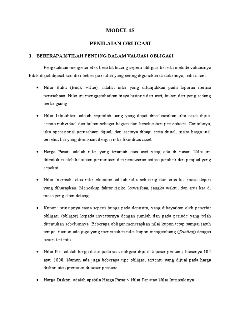 Contoh Soal Dan Jawaban Yield To Maturity - Dunia Sosial
