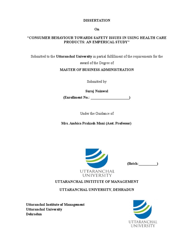 consumer behavior dissertation
