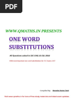 One Word Substitution (WWW - Qmaths.in)