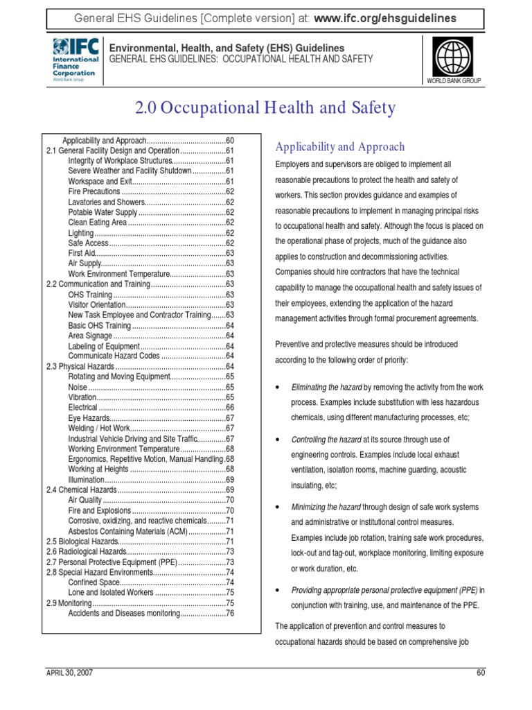 Health and Safety Occupational Safety And Health Personal