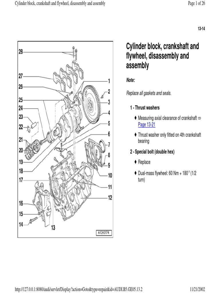 1314 Cylinder block crankshaft and flywheel assembly.pdf Cylinder