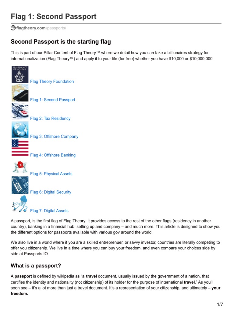 What Is and How To Get A Second Passport PDF Passport Travel Visa