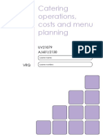 Catering Operations, Costs and Menu Planning