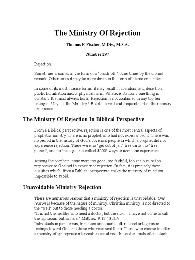 Navigating Ministry Rejection | PDF | Samuel | Disciple (Christianity)