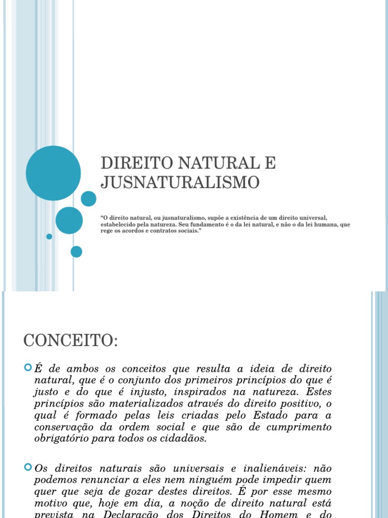 Direito Natural e Jusnaturalismo | PDF | Lei Natural | Jean-Jacques ...