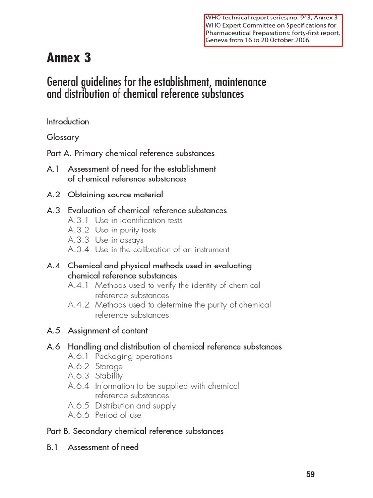 Guidelines for Chemical Reference Substances | PDF | Chromatography ...