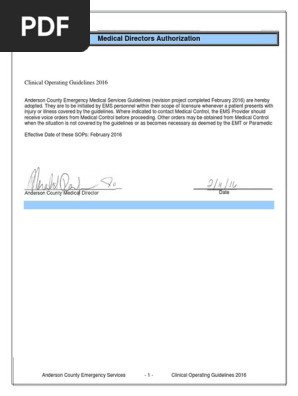 ACEMS Clinical Operating Guidelines (2016)