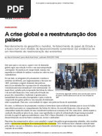 POCHMANN 2015 a Crise Global e a Reestruturação Dos Países — Rede Brasil Atual