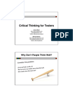 Critical Thinking for Testers