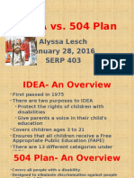 idea vs 504 plan presentation