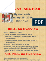 Idea Vs 504 Plan Presentation