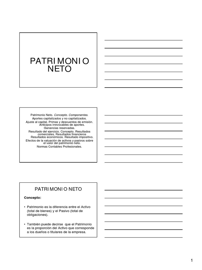 Patrimonio Neto | Participación (Finanzas) | Dividendo