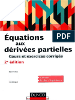 Équations Aux Dérivées Partielles _ Cours Et Exercices Corrigés