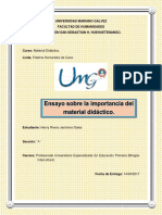 Ensayo de La Importancia Del Material Didactico en El Proceso de la Enseñanza.