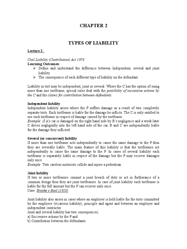 Understanding Joint and Several Liability | PDF | Joint And Several ...