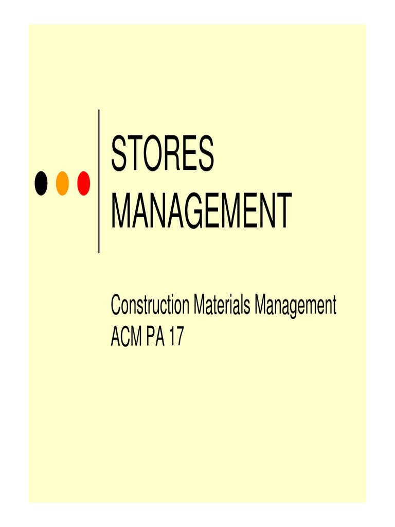 10 Stores Management PDF Standardization Warehouse