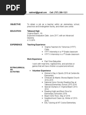 job resume