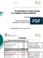 Seminario El Autoempleo en El Perú Proyecto Ley Trabajador Autónomo-MINTRA