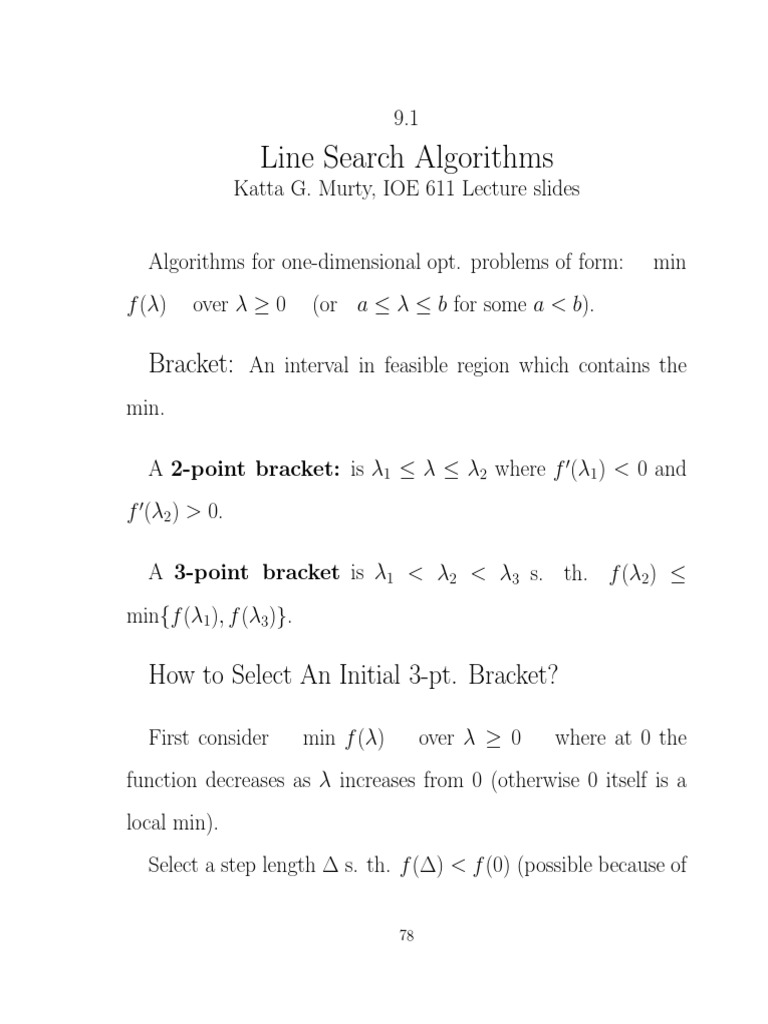 Line Search Algorithms Bracket PDF Areas Of Computer Science