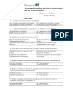 Prueba Unidad "La organización política de Chile y los principios básicos establecidos por la Constitución” sexto básico