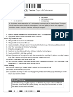 Excel Project Twelve Days of Christmas Instructions