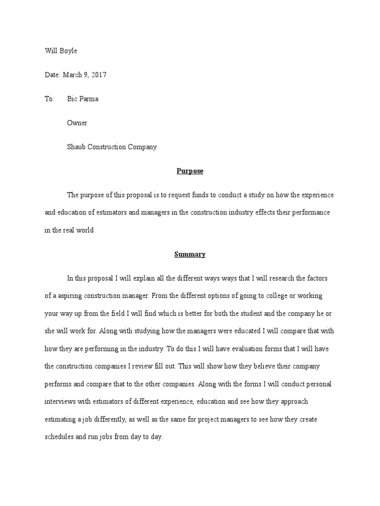 Construction project management proposal picture