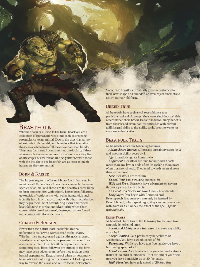 Playable Dnd Homebrew Races kanariyareon