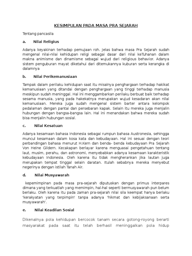 55383 Kesimpulan Pada Prasejarah