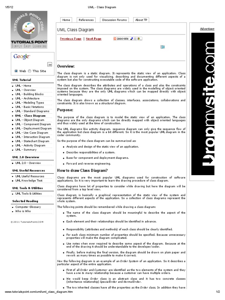 UML - Class Diagram | PDF | Unified Modeling Language | Data Model