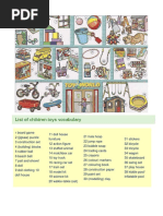 List of Children Toys Vocabulary