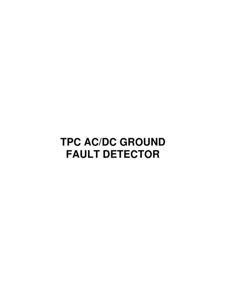 TPC AC DC Ground Detector Fault Detector PDF Relay Resistor