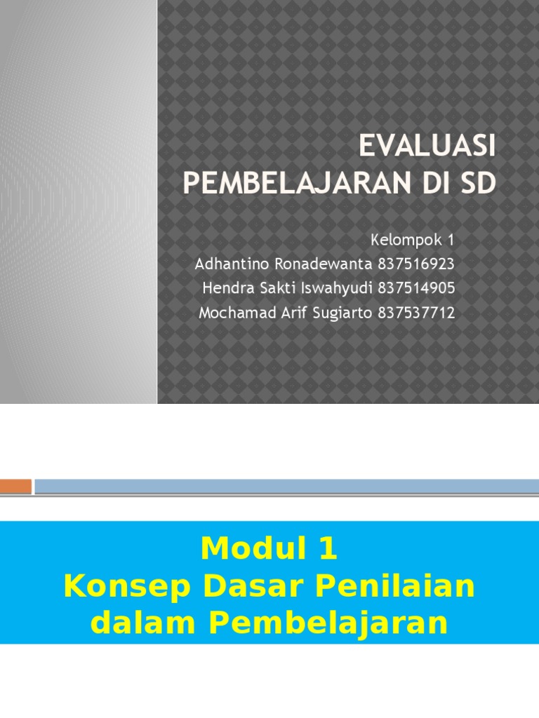 Evaluasi Pembelajaran di SD | PDF | Karier & Perkembangan | Kesehatan ...