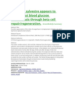 Gymnena Sylvestre Appears to Bring About Blood Glucose Homeostasis Through Beta Cell Repair