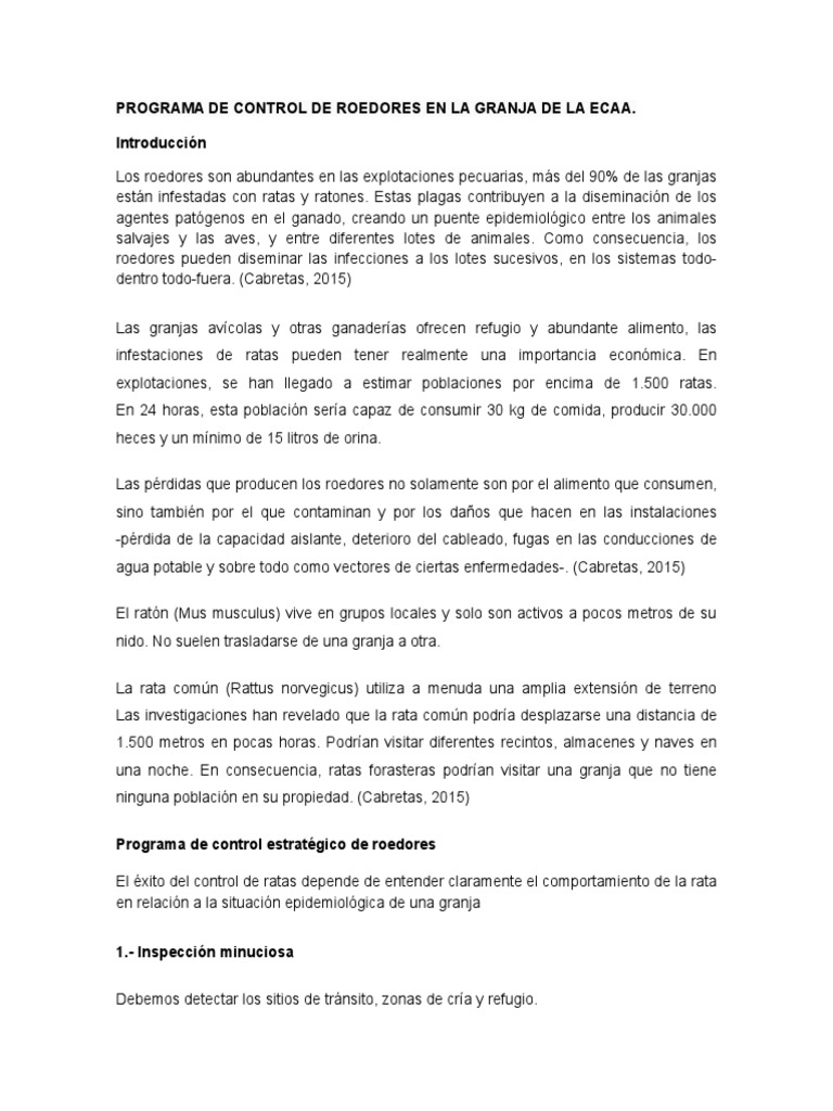 Control de Ratas en la Granja ECAA | PDF | Rata | Roedor