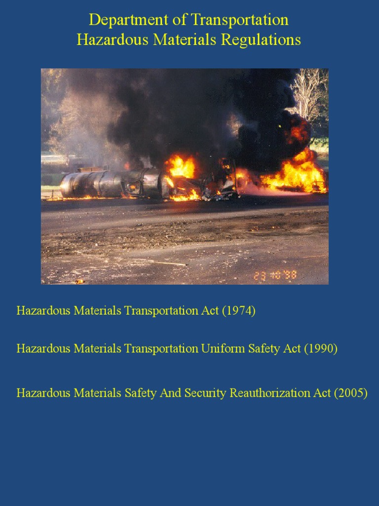Department of Transportation Hazardous Materials Regulations PDF