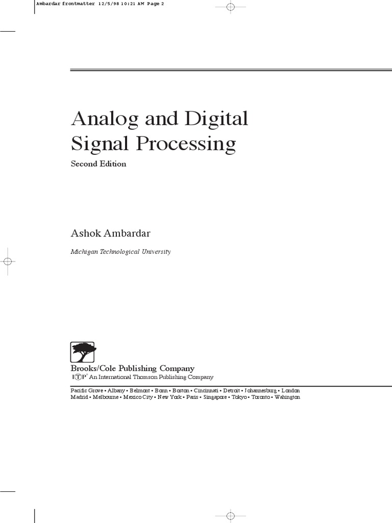 analog and digital signal processing by ashok ambardar pdf