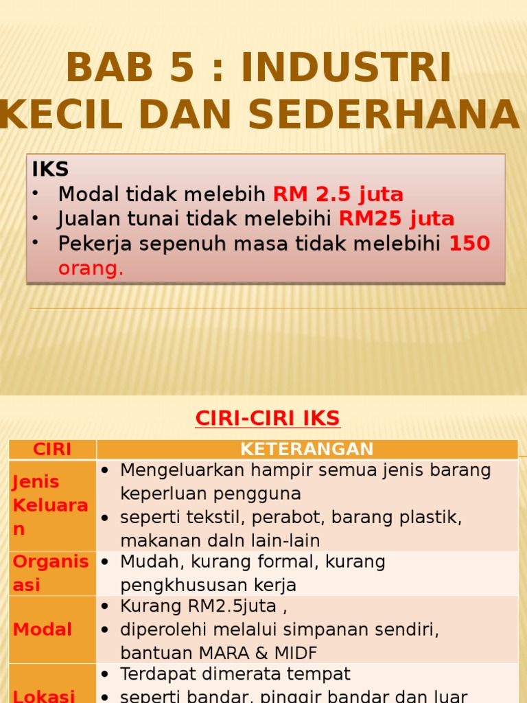 Bab 5 Industri Kecil Dan Sederhana | PDF